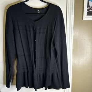 Jason Wu J Black Cardigan Button Down Long Sleeve Size Large